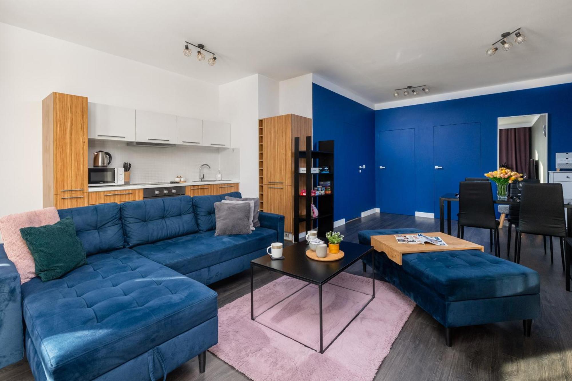 Mysterious Blue With Two Bedrooms And Balcony In By Renters Apartment